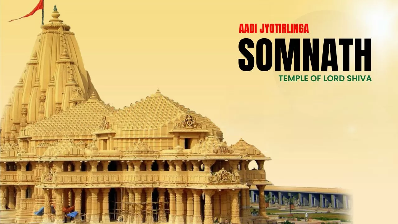 The modern Somnath temple in Gujarat, built of stone by Sardar Vallabhbhai Patel.