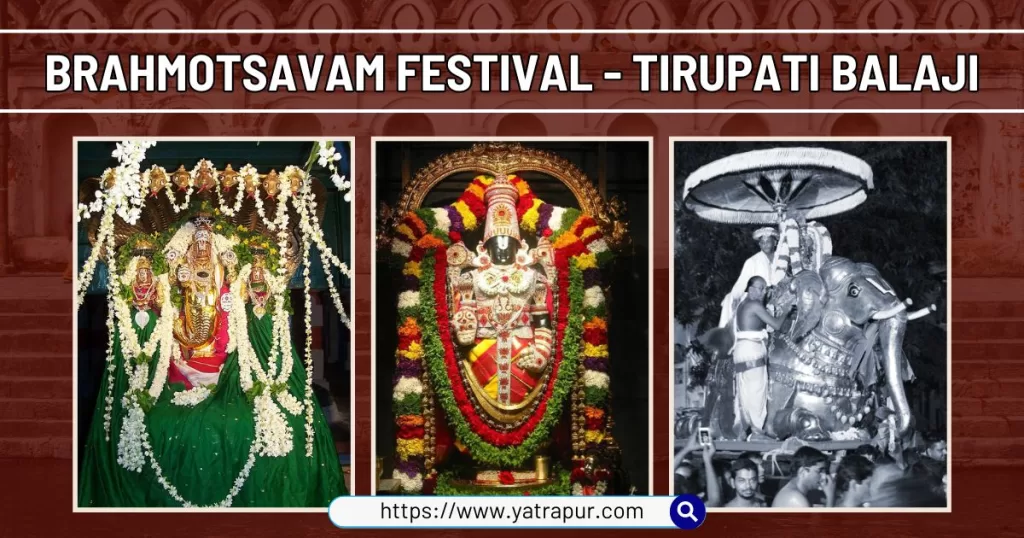 Brahmotsavam Festival - The Lord of Tirumala on Golden Chariot Srivari Brahmotsavam Navratri Festival, Tirumala, Tirupati, Andhra Pradesh, India